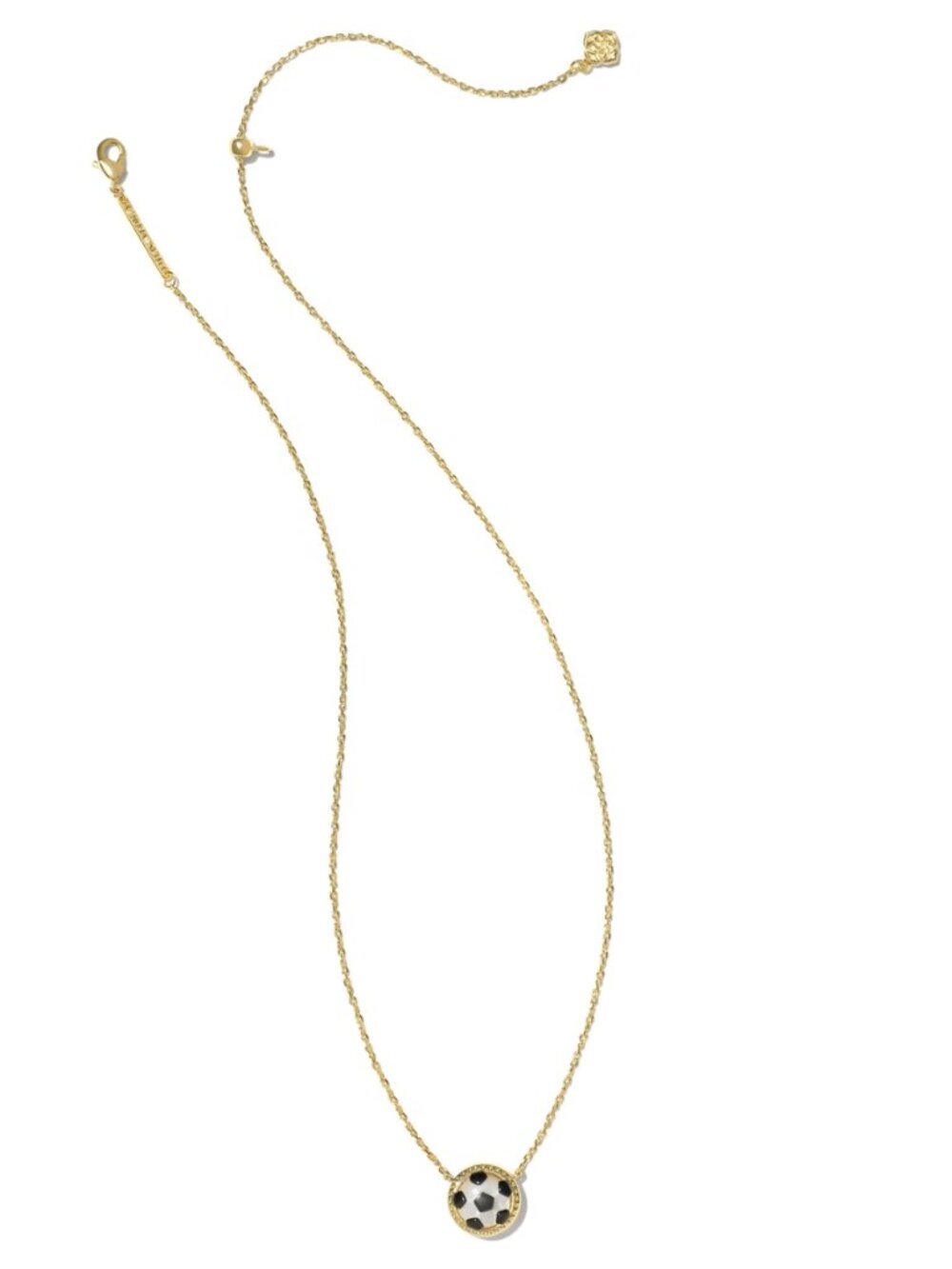 Soccer Gold Short Pendant Necklace in Ivory Mother-of-Pearl - Picture 2 of 2